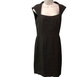 White House Black Market Brown/Black Sheath Dress Fully Lined Sz 4